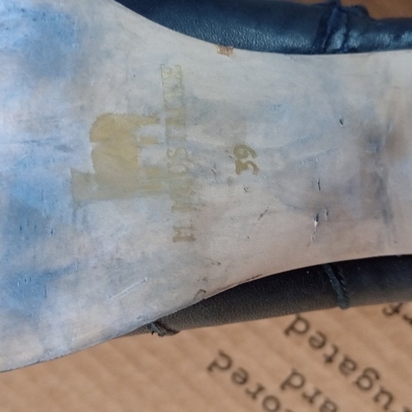 Size 39 8.5 U.S. M.Moustache (ODAJE) Black Leather Zip Up Booties Suede … - Picture 7 of 15